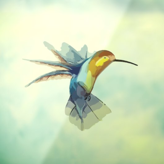 HUMMINGBIRD BIRD GLAS IN LOOD WINDOW CLING RAAMSTICKER (Vel 3)