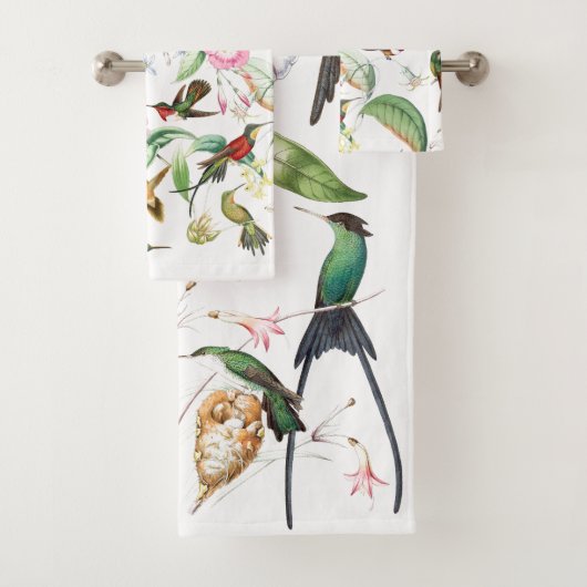 Hummingbird Bird Heaven Bath Towel Set Bad Handdoek (Insitu)