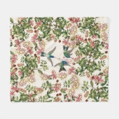 Hummingbird Bird Honeysuckle Fleece Blanket (Voorkant (Horizontaal))