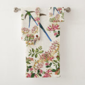 Hummingbird Bird Honeysuckle Flower Bath Towel Set Bad Handdoek (Insitu)