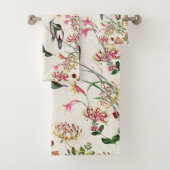 Hummingbird Bird Honeysuckle Flower Bath Towel Set Bad Handdoek (Insitu)