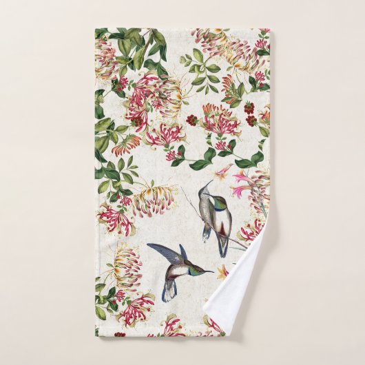 Hummingbird Bird Honeysuckle Flower Bath Towel Set Bad Handdoek (Handdoek)