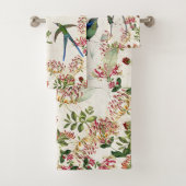 Hummingbird Bird Honeysuckle Flower Bath Towel Set Bad Handdoek (Insitu)