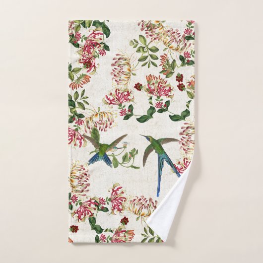 Hummingbird Bird Honeysuckle Flower Bath Towel Set Bad Handdoek (Handdoek)