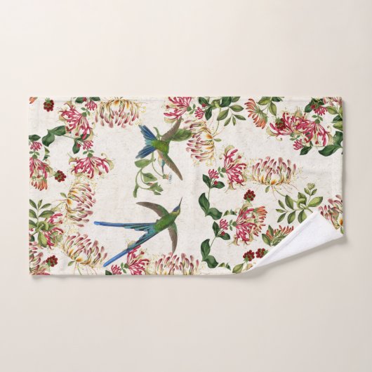 Hummingbird Bird Honeysuckle Flower Bath Towel Set Bad Handdoek (Handdoek)