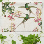 Hummingbird Bird Honeysuckle Flowers Kitchen Towel Theedoek (Gevouwen)