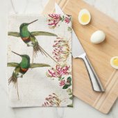 Hummingbird Bird Honeysuckle Flowers Kitchen Towel Theedoek (Quarter Fold)