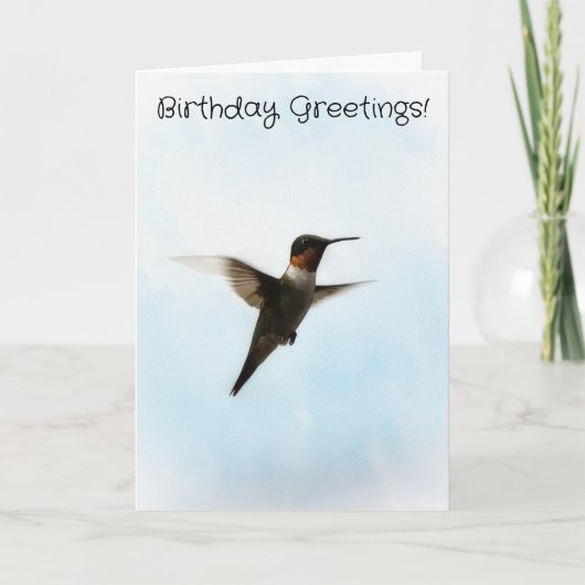 Hummingbird Bird Lover Verjaardag Kaart (Voorkant)
