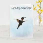 Hummingbird Bird Lover Verjaardag Kaart (Gele Bloem)