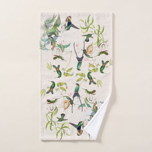 Hummingbird Bird Nest Orchid Flower Bath Set Bad Handdoek (Handdoek)