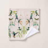 Hummingbird Bird Nest Orchid Flower Bath Set Bad Handdoek (Wasdoekje)