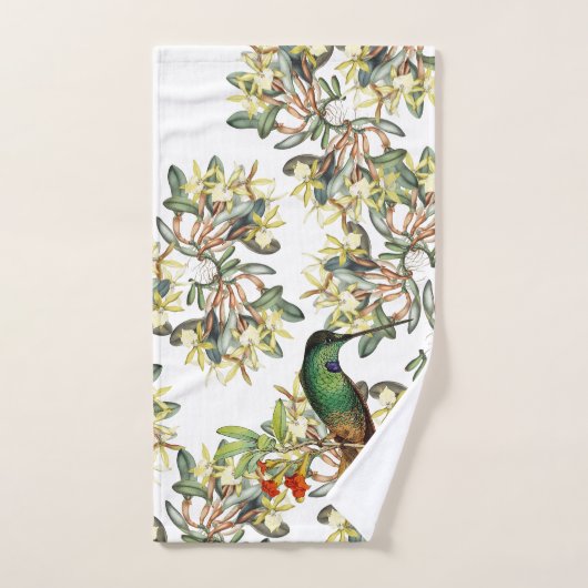 Hummingbird Bird Orchid Flowers Bath Towel Set Bad Handdoek (Handdoek)