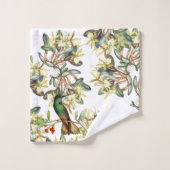 Hummingbird Bird Orchid Flowers Bath Towel Set Bad Handdoek (Wasdoekje)