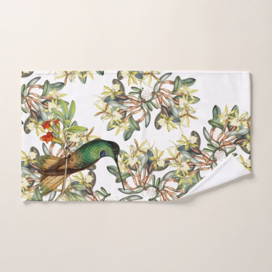 Hummingbird Bird Orchid Flowers Bath Towel Set Bad Handdoek (Handdoek)