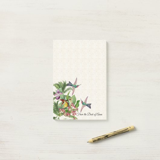 Hummingbird Bird Orchid Flowers Post-it Notes (Op bureau)