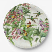 Hummingbird Bird Orchids Flowers Paper Party Bord (Voorkant)