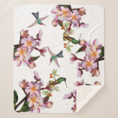 Hummingbird Bird Plumeria Flowers Sherpa Blanket Sherpa Deken (Voorkant)