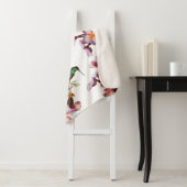 Hummingbird Bird Plumeria Flowers Sherpa Blanket Sherpa Deken (In situ)