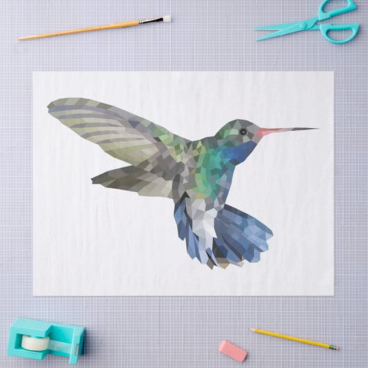 Hummingbird Bird Polygonal Style Art Tissuepapier (Craft)