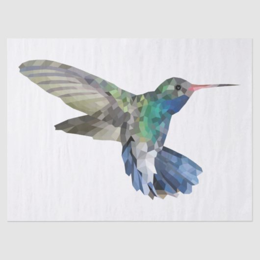 Hummingbird Bird Polygonal Style Art Tissuepapier (Voorkant)