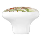 Hummingbird Bird Roos Flowers Ceramic Pull Knop (Zijkant)