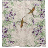 Hummingbird Bird Sweet Pea Flowers Showgordijn Douchegordijn (Voorkant)