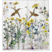 Hummingbird Bird Wildflower Flowers Showgordijn Douchegordijn (Voorkant)