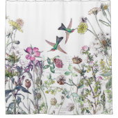 Hummingbird Bird Wildflower Flowers Showgordijn Douchegordijn (Voorkant)