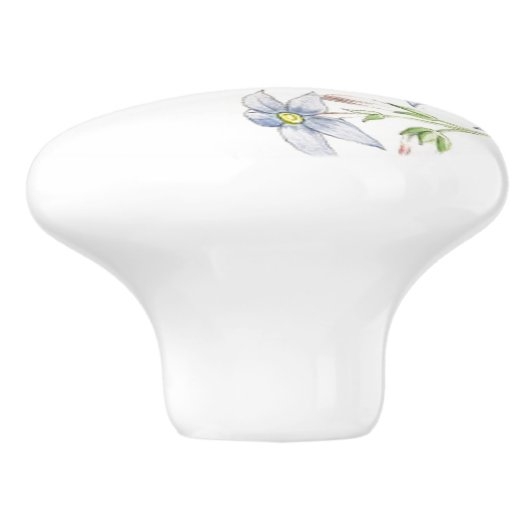 Hummingbird Bird Wildlife Animal Floral Knob Keramische Knop (Zijkant)