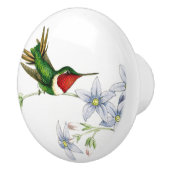 Hummingbird Bird Wildlife Animal Floral Knob Keramische Knop (Rechts)