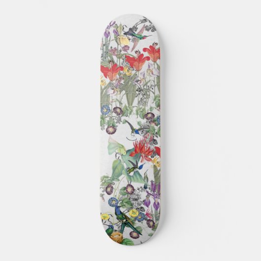 Hummingbird Bird Wildlife Animal Floral Skateboard (Voorkant)