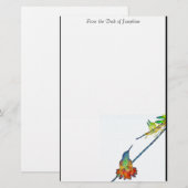 Hummingbird Bird Wildlife Floral Briefpapier (Voorkant / Achterkant)