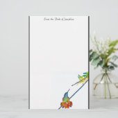 Hummingbird Bird Wildlife Floral Briefpapier (Staand voorkant)