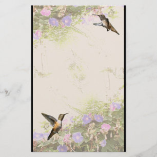 Hummingbird Bird Wildlife Floral Briefpapier