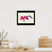 Hummingbird Bird Wildlife Floral Poster (Keuken)