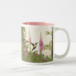 Hummingbird Bird Wildlife Floral Tweekleurige Koffiemok