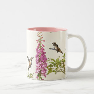 Hummingbird Bird Wildlife Floral Tweekleurige Koffiemok