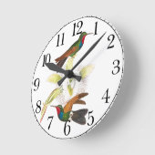 Hummingbird Bird Wildlife Floral Wall Clock Ronde Klok (Hoek)