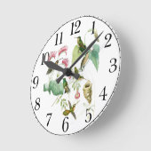 Hummingbird Bird Wildlife Floral Wall Clock Ronde Klok (Hoek)