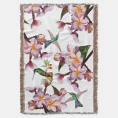 Hummingbird Bird Wildlife Plumeria Floral Throw Deken (Voorkant Verticaal)