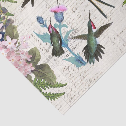 Hummingbird Birdcage Floral Weefselpapier Tissuepapier (Detail)