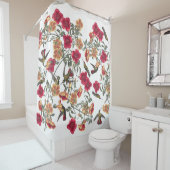 Hummingbird Birds Audubon Floral Shower Curtain Douchegordijn (In situ)