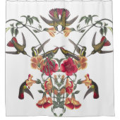 Hummingbird Birds Audubon Flower Curtain Douchegordijn (Voorkant)