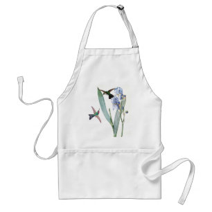Hummingbird Birds Blue Iris Flowers Apron Standaard Schort