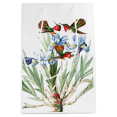 Hummingbird Birds Blue Iris Flowers Gift Bag Medium Cadeauzakje (Voorkant)