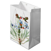 Hummingbird Birds Blue Iris Flowers Gift Bag Medium Cadeauzakje (Voorkant Gekanteld)