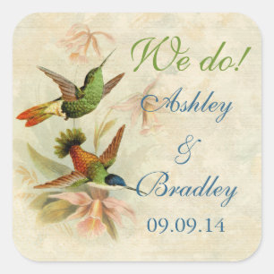Hummingbird Birds Bruiloft Sticker Envelope Seal