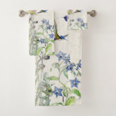 Hummingbird Birds Catsear Flowers Bath Towel Set Bad Handdoek (Insitu)