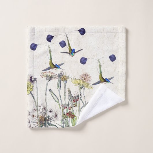 Hummingbird Birds Catsear Flowers Bath Towel Set Bad Handdoek (Wasdoekje)