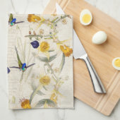 Hummingbird Birds Daffodil Flowers Kitchen Towel Theedoek (Quarter Fold)